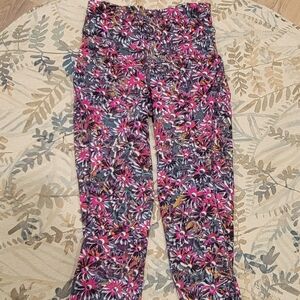 lululemon athletica Pink Floral Pattern Leggings